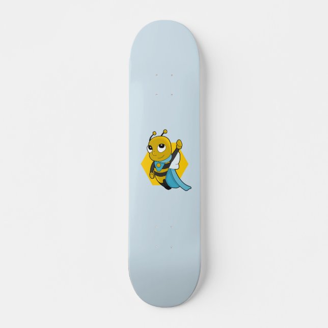 Superhero bee cartoon skateboard (Front)