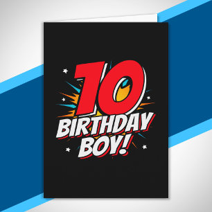 Superhero Birthday - 10 Year Old - 10th Birthday Card