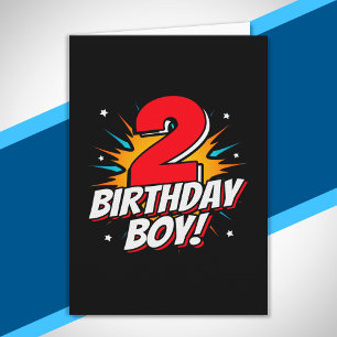Superhero Birthday Boy - 2 Year Old - 2nd Birthday Card