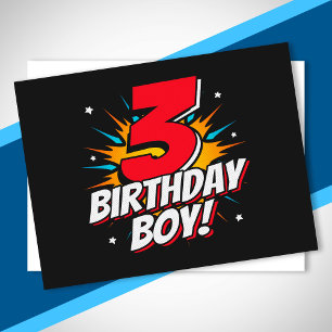 Superhero Birthday Boy - 3 Year Old - 3rd Birthday Postcard