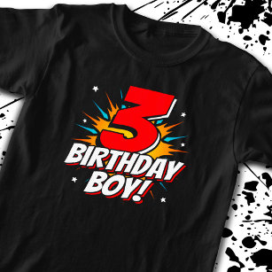 Superhero Birthday Boy - 3 Year Old - 3rd Birthday T-Shirt