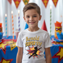 Superhero birthday boys outfit top
