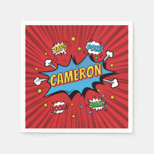 Superhero Birthday Comic Book Napkin