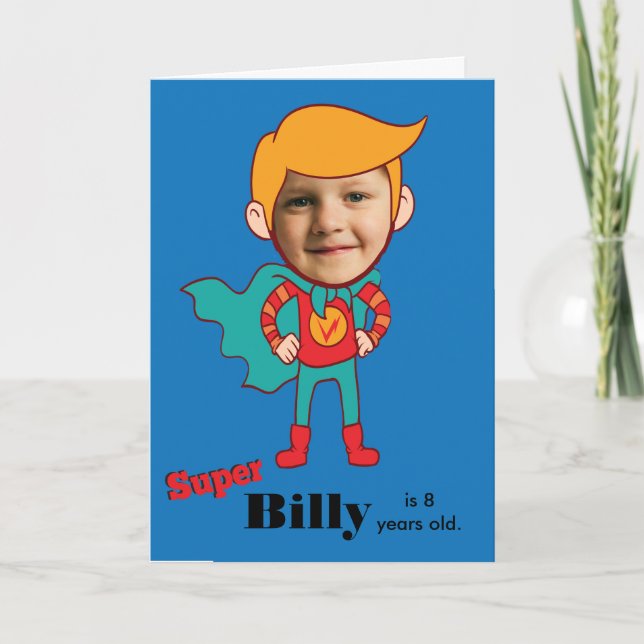 Superhero Birthday Comic ⚡  Fantastic Special Kid  Card (Front)