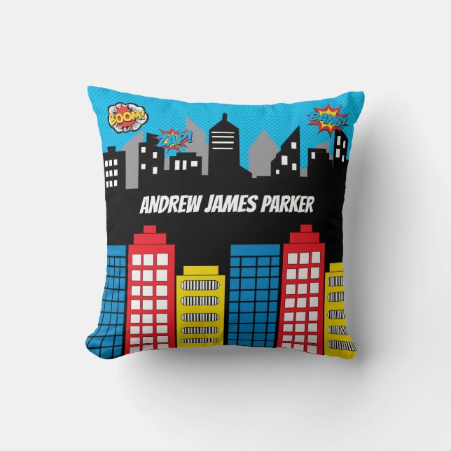 Superhero Birthday Gift Superheroes Nursery Room Cushion (Front)