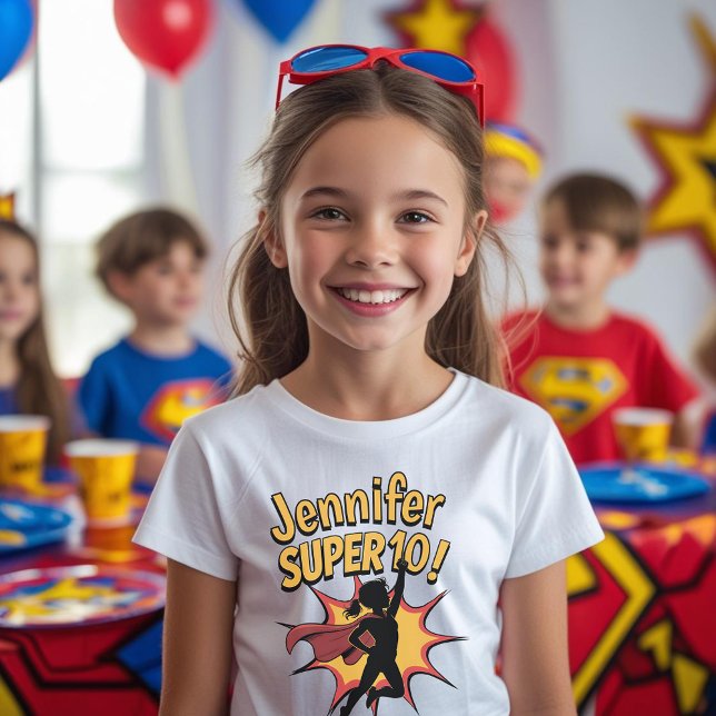 Superhero birthday girls outfit top (Creator Uploaded)