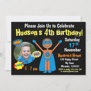 Superhero Birthday Invitation