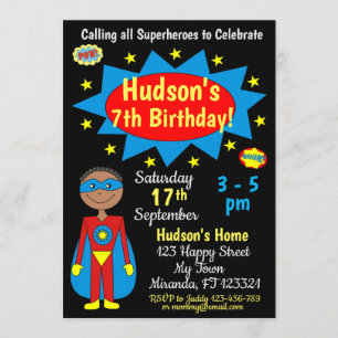 Superhero Birthday Invitation