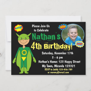 Superhero Birthday Invitation