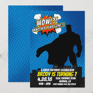 Superhero Birthday Invitation
