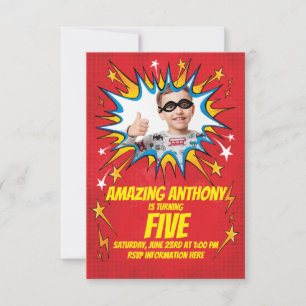 Superhero Birthday Invitation