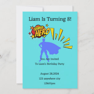 superhero birthday invitation for boys