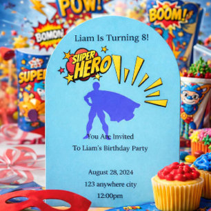superhero birthday invitation for boys