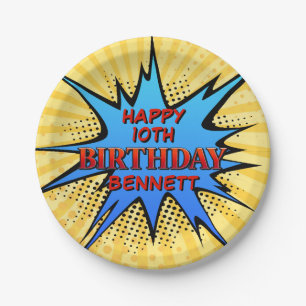 Superhero Birthday Paper Plate