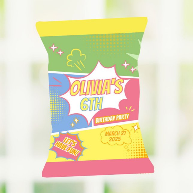 Superhero Birthday Party Favour Chip Bag Wrapper (Creator Uploaded)