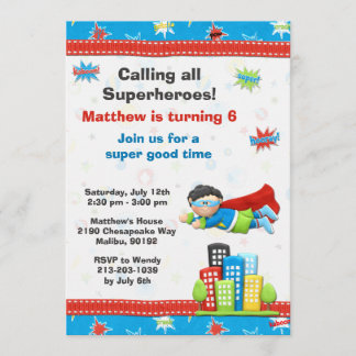 Superhero Birthday Party Invitation