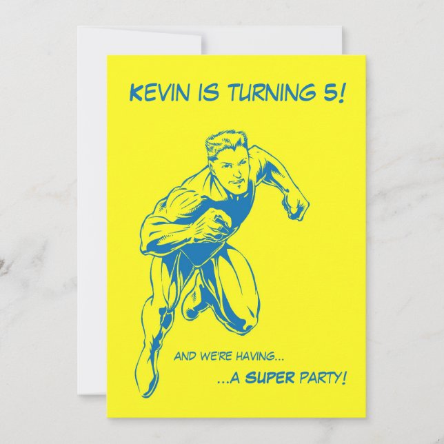 Superhero Birthday Party Invitation (Front)