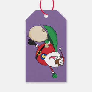 Superhero Black Santa Paper Gift Tag