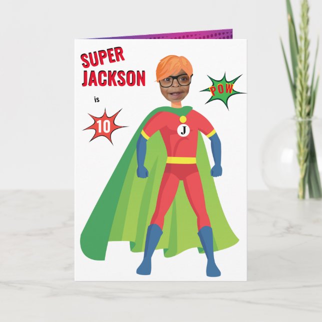 Superhero Boy Birthday Amazing Special Fun Gift Card (Front)