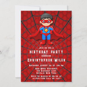 SuperHero Boy Birthday Party  Invitation