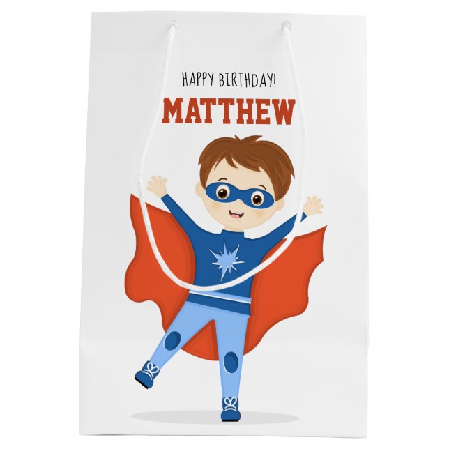 Superhero Boy Medium Gift Bag (Back)