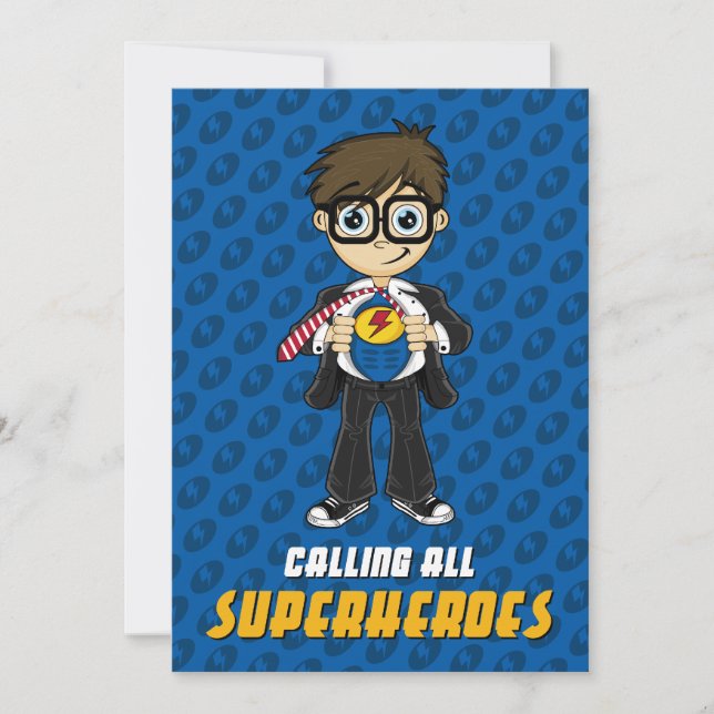 Superhero Boy Party Invite (Front)
