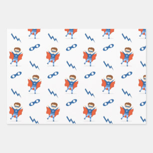 Superhero Boy  Wrapping Paper Sheet
