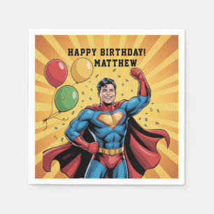 Superhero Boys Birthday Party Napkin