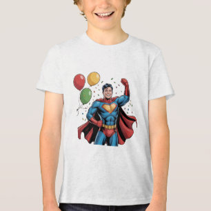 Superhero Boys Birthday Party Tri-Blend Shirt