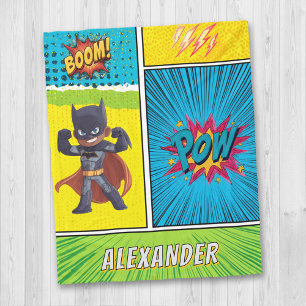Superhero Boys Custom Name Blanket Personalised