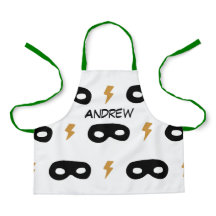SUPERHERO boys NAME comic baking apron