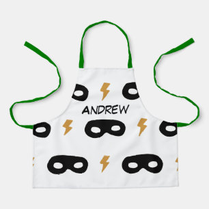 SUPERHERO boys NAME comic baking apron