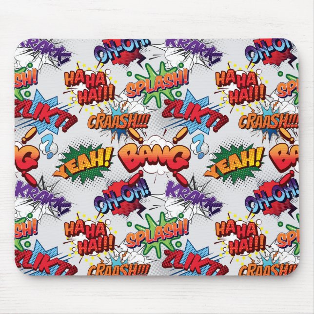 Superhero Bubble Pattern Mouse Mat (Front)
