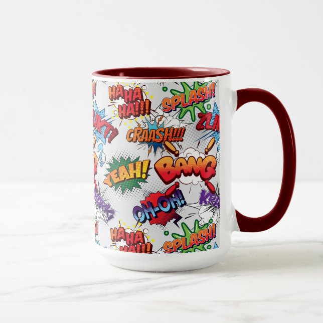 Superhero Bubble Pattern Mug (Right)