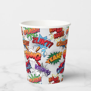 Superhero Bubble Pattern Paper Cups