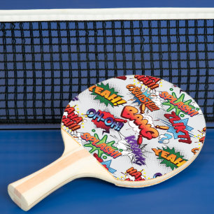 Superhero Bubble Pattern Ping Pong Paddle
