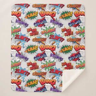 Superhero Bubble Pattern Sherpa Blanket