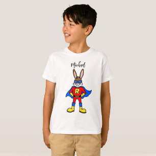 Superhero Bunny Editable Name Feature  T-Shirt