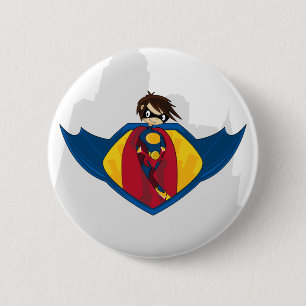 Superhero Button Badge