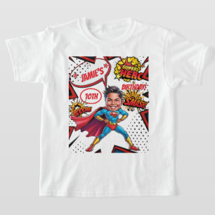 Superhero Caricature Action-Packed Boys Birthday  T-Shirt