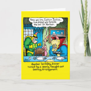 Superhero Cartoon Birthday Card