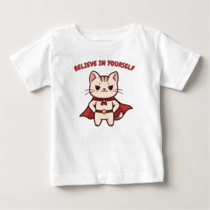 Superhero Cat Believe in Yourself  Baby T-Shirt