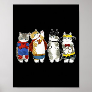 Superhero Cats Kitten Kitty Cats Lover Super Kitte Poster