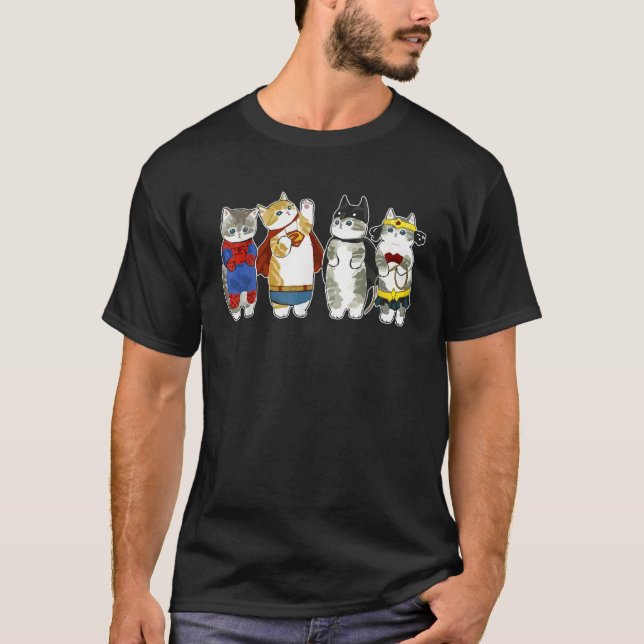 Superhero Cats Kitten Kitty Cats Lover Super Kitte T-Shirt (Front)