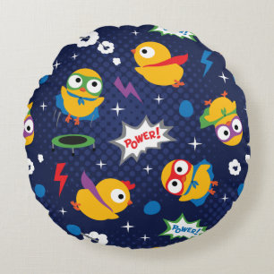 Superhero Chicken Round Cushion