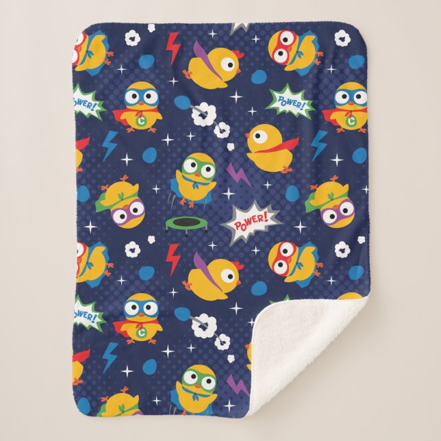 Superhero Chicken Sherpa Blanket (Front)