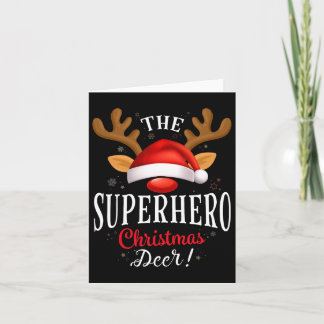Superhero Christmas Deer Pjs Xmas Family Matching Card