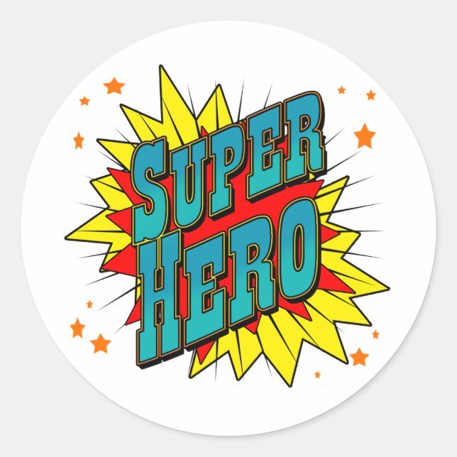 SuperHero Classic Round Sticker (Front)