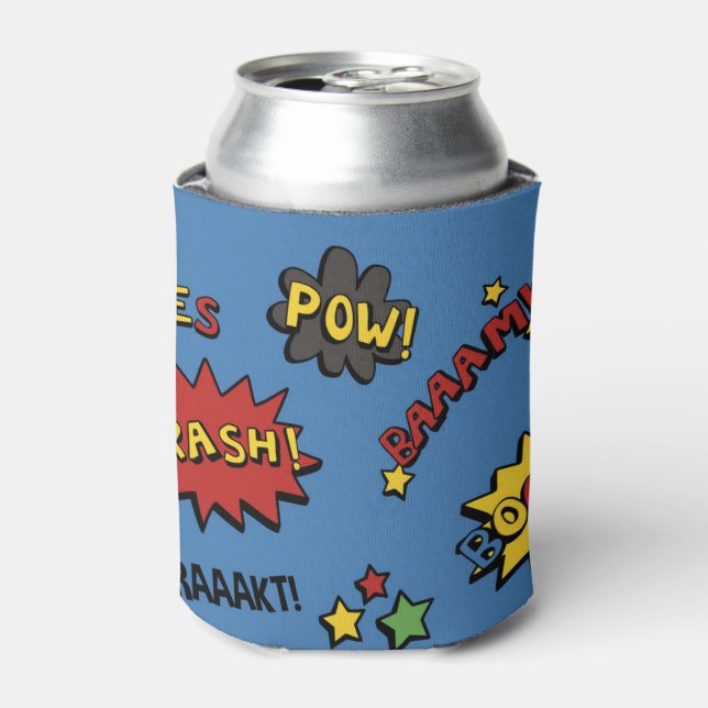 Superhero Colourful Fun Pattern Can Cooler (Can Front)