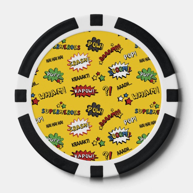 Superhero Colourful Fun Pattern Poker Chips (Front)